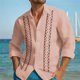 thumbnail image 1 of Camisa abotonada para hombre, informal, de negocios, de primavera y verano, de talla grande, de manga larga, con solapa plana, para uso urbano y turístico, informal y de moda, 1 of 6