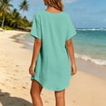 thumbnail image 6 of EliteGoogv Swimsuit Cover Up For Women Lightweight Knit V Neck Beach Loungewear Summer Beach Pool Swimwear Mint Green, 6 of 6
