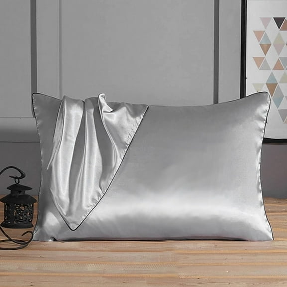 Ikoopy Mulberry Silk Pillowcase Breathable Silk Pillow Cases with Envelope-Type Opening Super Soft Single-Sided Silk Pillowcase for Hair and Skin Women Self Care Gifts (Gray)