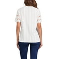 thumbnail image 3 of Edición INSPIRE CHIC Blusa Casual de Verano para Mujer con Encaje y Bordado de Manga Corta Sólida XS Blanca, 3 of 6
