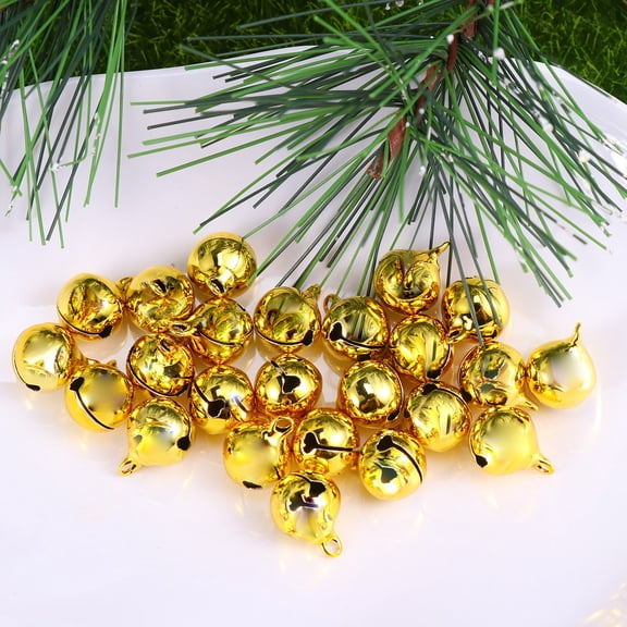 LOLIPPYY 100 Pcs Golden Jingle Bell Bells for Decoration Metal Loud Sound Ornament for Craft Enthusiasts