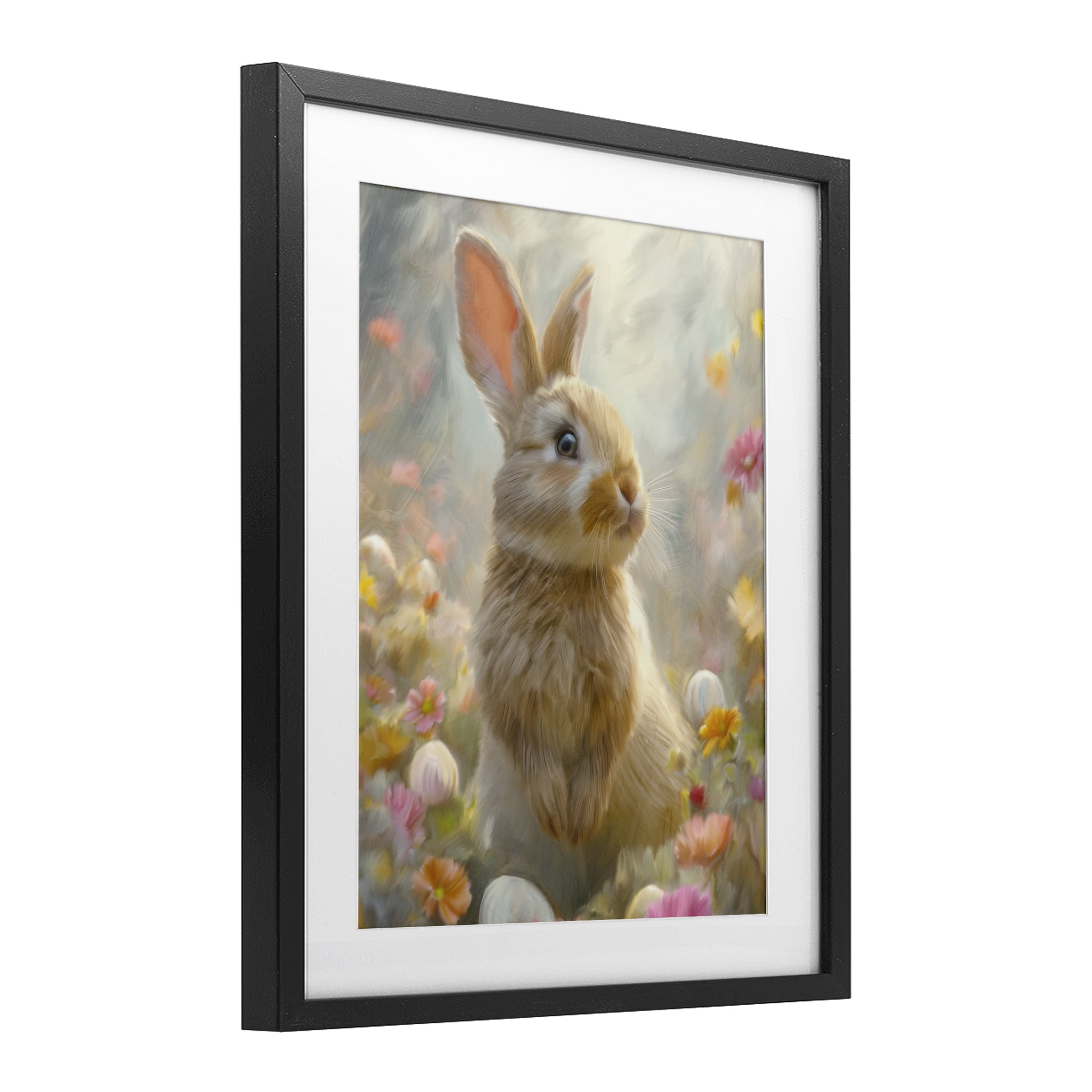 Stupell Industries Bunny Dreams Meadow Black Framed Print Under Glass, design by Kim Allen