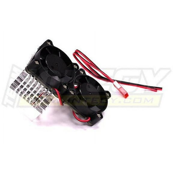 Integy RC Toy Model Hop-ups C23137SILVER Super Motor Heatsink Twin Cooling Fan 750 for Traxxas Summit