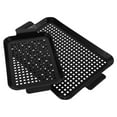 thumbnail image 4 of 2 bandejas antiadherentes para asar, con agujeros, rectangulares, para horno, verduras, pescado, carne y mariscos, accesorios para barbacoa al aire libre., 4 of 6