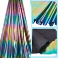 thumbnail image 3 of 2.19 Yards Metallic Foil Lame Spandex Fabric 60.63 Inch Wide Rainbow 4-Way Stretch Iridescent Hologram for DIY Dancewear Costumes Dress Curtain Costume Background Wedding Party Decoration, 3 of 8