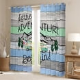 thumbnail image 2 of Erosebridal Cartoon Car Curtains and Drapes (38Wx54L),Happy Camping Blackout Curtains for Bedroom,Lodge Cabin Curtains Pack of 2 (38Wx54L),Boys Bedroom Decor, 2 of 6