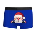thumbnail image 3 of Mens Christmas Underwear Briefs Funny Novelty 3D Print Xmas Underwear Snowman Reindeer Graphic Holiday Shorts Men Lingerie, B02 Blue, Size L, 3 of 4