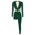 thumbnail image 5 of Jersey de Ballet y gimnasia artística para mujer, traje de baile de patinaje artístico, mono de manga larga con diamantes de imitación brillantes, mono, 5 of 5