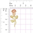 thumbnail image 4 of 14k Yellow and Rose Gold, Long Stem Rose Flower Pendant Charm 16mm with 20" Dainty Neck Chain, 4 of 7