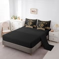thumbnail image 5 of Erosebridal Chic Cheetah Print Bedding Comforter Set, Personalized Initial Q King Bedding Sets, Black Brown, Black Reversible 7 Pieces, 5 of 6