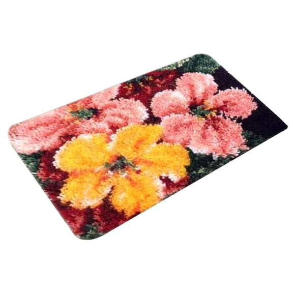 DIY Flower Latch Hook Rug Kits for Beginners Handmade Carpet Cushion ZD1009