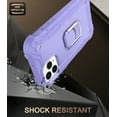 thumbnail image 2 of Allytech Compatible with iPhone 12 Pro Max Case, 3 Layer Heavy Duty Shockproof Protective Ring Holder Kickstand Holster Case for Apple iPhone 12 Pro Max 2020 Release[6.7 inch], Purple, 2 of 5