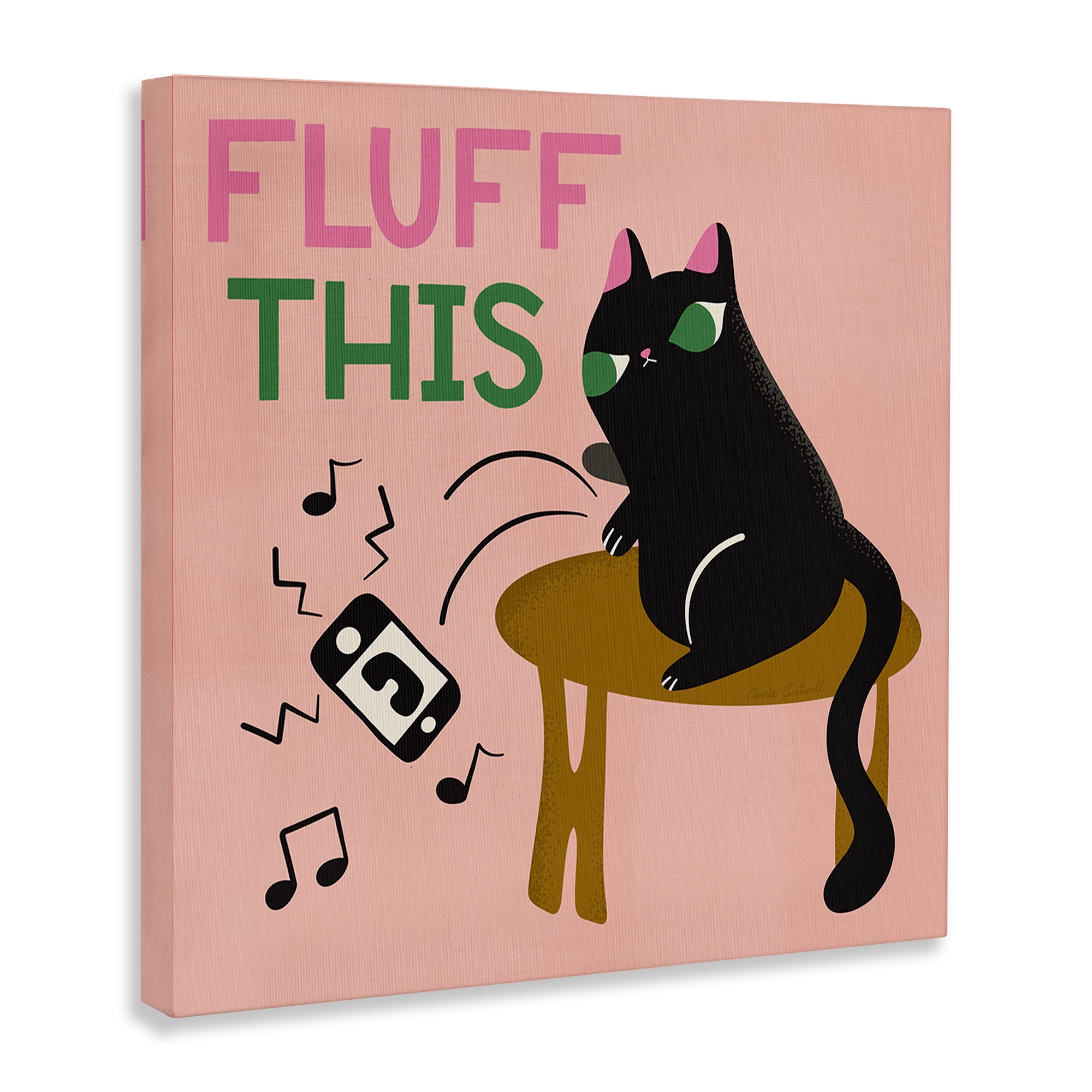 Stupell Industries Fluff This Angry Cat Animals & Insects Painting Gallery Wrapped Canvas Art Print Wall Art, 30 x 30