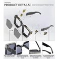 thumbnail image 4 of Retro Millionaire Sunglasses Square Metal Punk Rock Hip Hop Glasses Men Women, 4 of 5