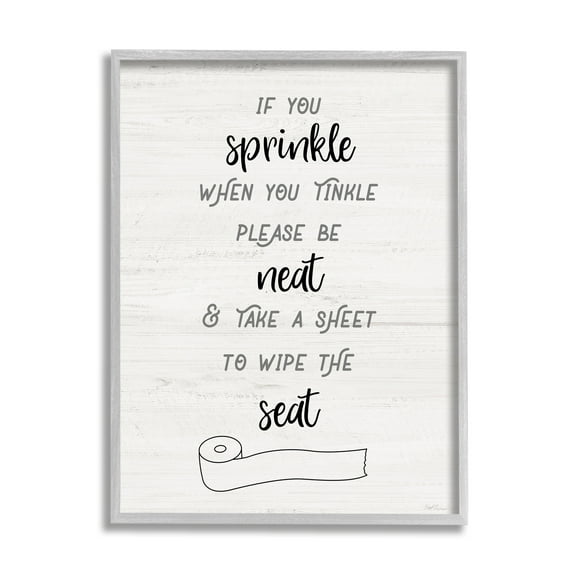 Stupell Industries Sprinkle When Tinkle Phrase Neat Wipe Seat Bathroom, 16 x 20, Design by Natalie Carpentieri