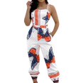 thumbnail image 1 of Gibobby Mono Bombachos Mono de tirantes con estampado de moda de verano para mujer(Blanco， XXL), 1 of 5