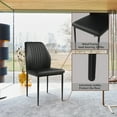 thumbnail image 6 of Dining Chairs Set of 2, Side Chairs, Faux Leather Modern Style Kitchen Chairs with Stable Steel Legs (BLACK), 6 of 6
