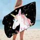 thumbnail image 1 of Toalla de baño para niños de unicornio YONGSHENG toalla de playa de microfibra morado floral 75 x 150 pulgadas, 1 of 5