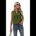 thumbnail image 2 of Blusa de Verano para Mujer, Informal, Sin Mangas, con Cuello en V, Color Verde , Talla XL, 2 of 9