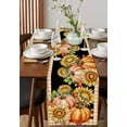 thumbnail image 2 of Orange Yellow Pumpkins Table Runner Watercolor Sunflower Plaid Farmhouse Tablerunners 13 x 36 Inch, Table Decorations Tabletop Scarf for Summer Gathering Holiday Farmhouse Kitchen Dining Decor, 2 of 6