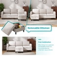 thumbnail image 4 of Mjkone 2 Pieces Living Room Furniture Sets, Sectional Sofas and Couches Set with Storage Ottoman for Living Room, 3-Seater + Loveseat + Ottoman,Beige, 4 of 8