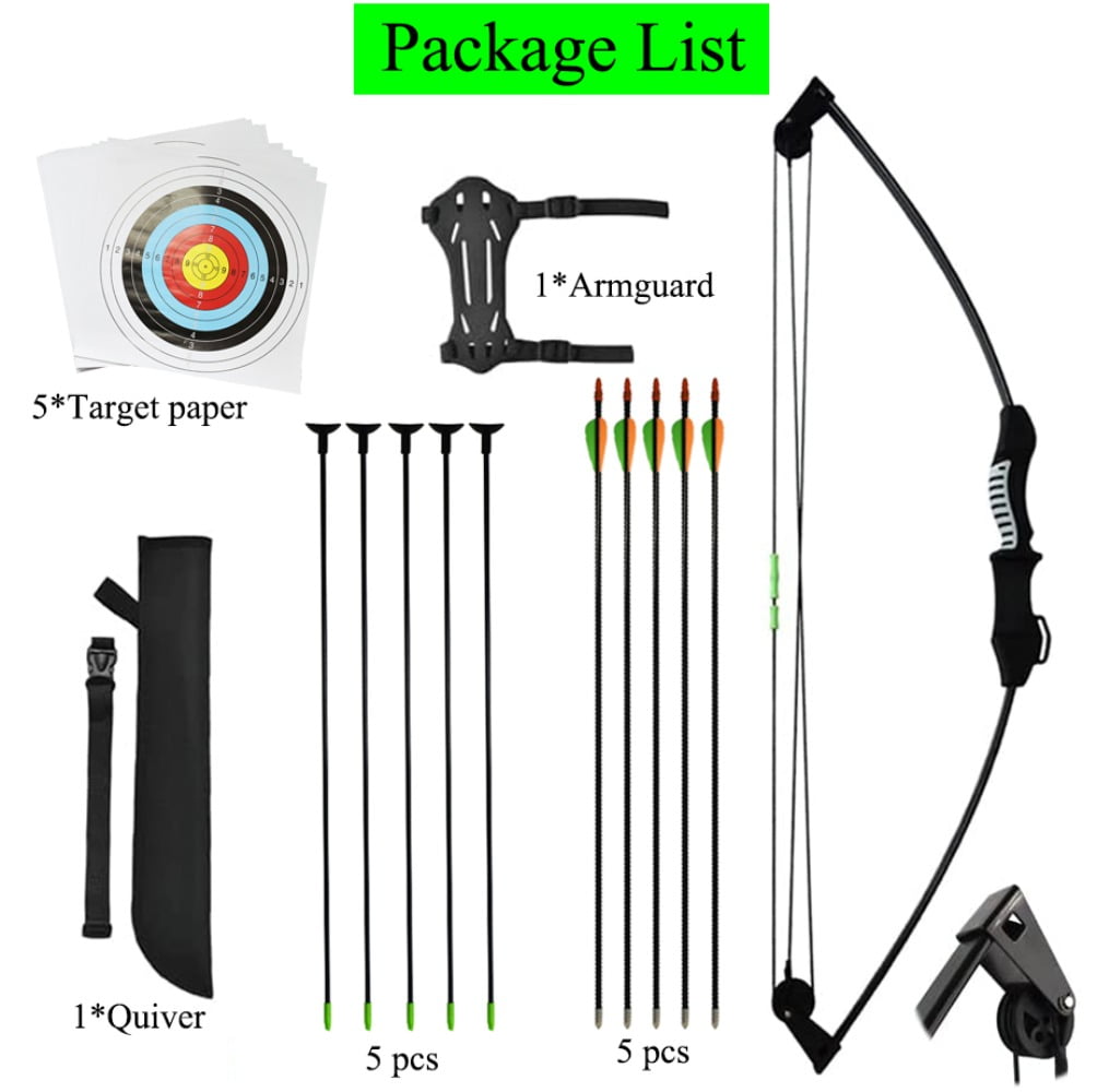 Piaoyu Kids Archery Set with Fiberglass Quiver, Compound Bow for Youth Shooting Practice and Outdoor Training