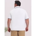thumbnail image 3 of DARING DIVA Men's Big Tall Contrast Trim Short Sleeve Work Office Golf Shirts 2XL White, 3 of 7