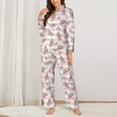 thumbnail image 2 of Lsque Watermelon Pattern Long Sleeve Pajama Set for Women - Soft 2-Piece Sleepwear and Loungewear Set with Pockets, Comfy Nightwear-XX-Large, 2 of 7