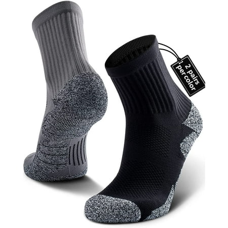 HHHC 4-Pack Cushioned Compression Sport Quarter Socks for Men Women ...