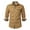 Khaki, variant on NaWent Mens Solid Dress Shirt Long Sleeve Button Down Shirts with Pocket on Navy 10(XL)