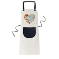 thumbnail image 1 of Italy Roman Theater Heart Apron Adjustable Bib Cotton Linen BBQ Kitchen Pocket Pinafore, 1 of 2