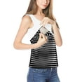 thumbnail image 3 of ZTTD Womens Pregnant Tops Womens Maternity Summer Sleeveless Striped Printed Round Neck Nursing Tank Pregnancy Vest Top for Breastfeeding Sleeveless Round Neck T Shirt, Sizes S-2XL, 3 of 4