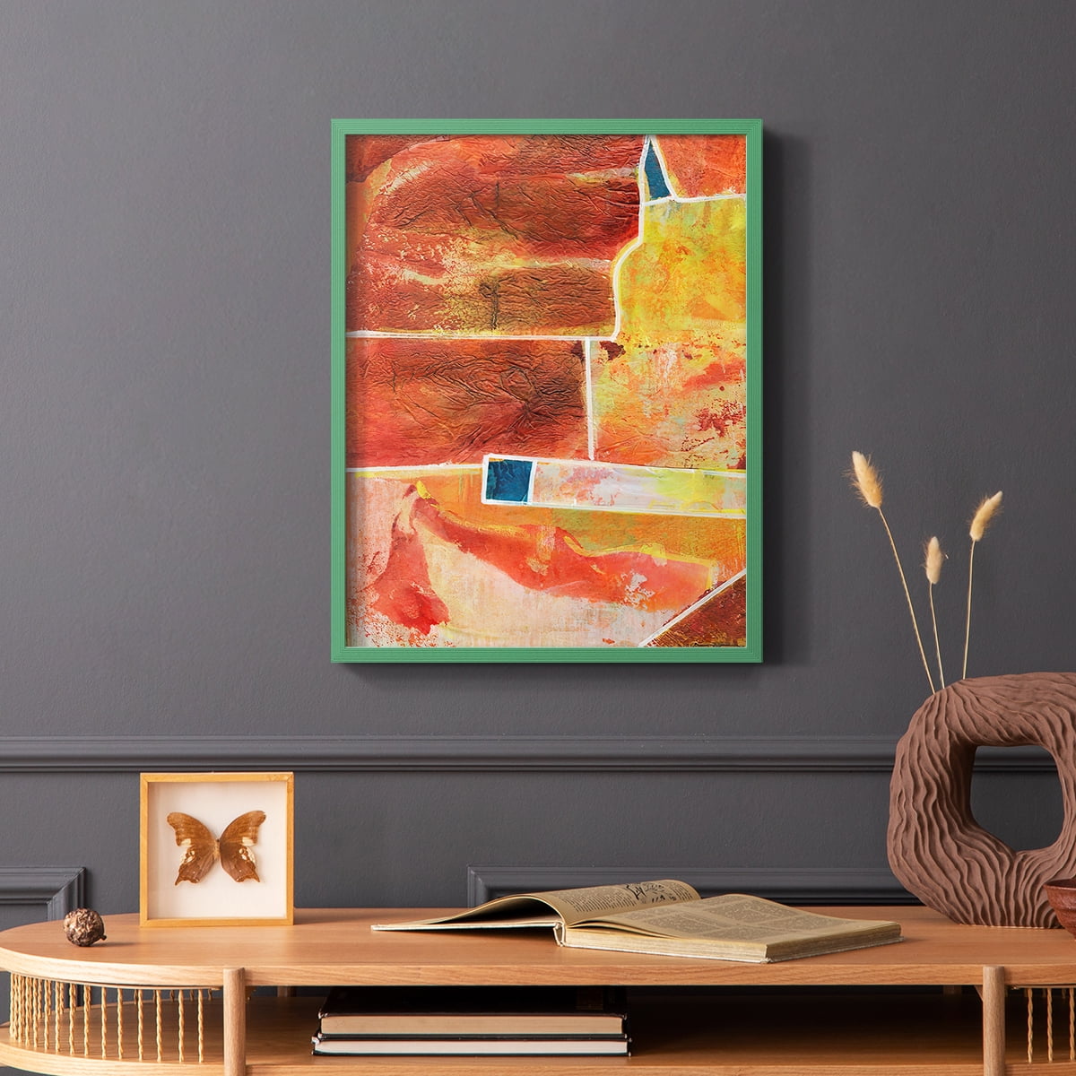 Primary Connection IV in Green Solid Wood 8 x 10 Framed Print