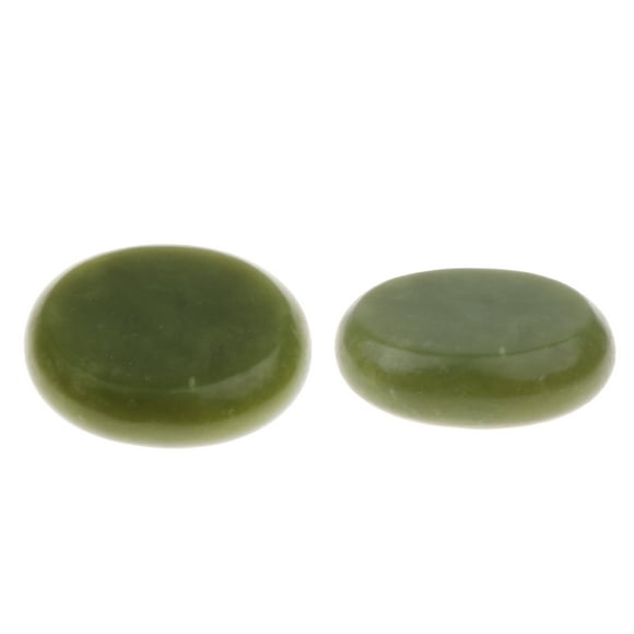 Milaget 2 Pieces Large Jade Massage Stones Hot Cold Stone for Body Spa 5x6cm