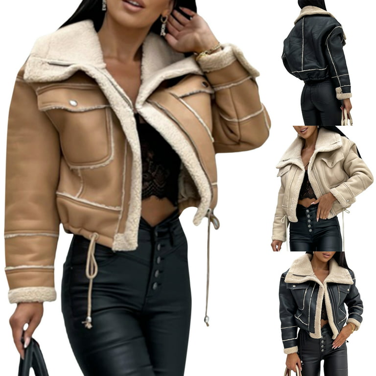 Dyegold Faux Fur Jacket Clearance Sale Ladies Long Sleeve Sweaters Sherpa  Jacket Fall Outfits Fall Fashion 2023 ​Christmas ​Womens Winter Jacket  ​Clearance Prime 