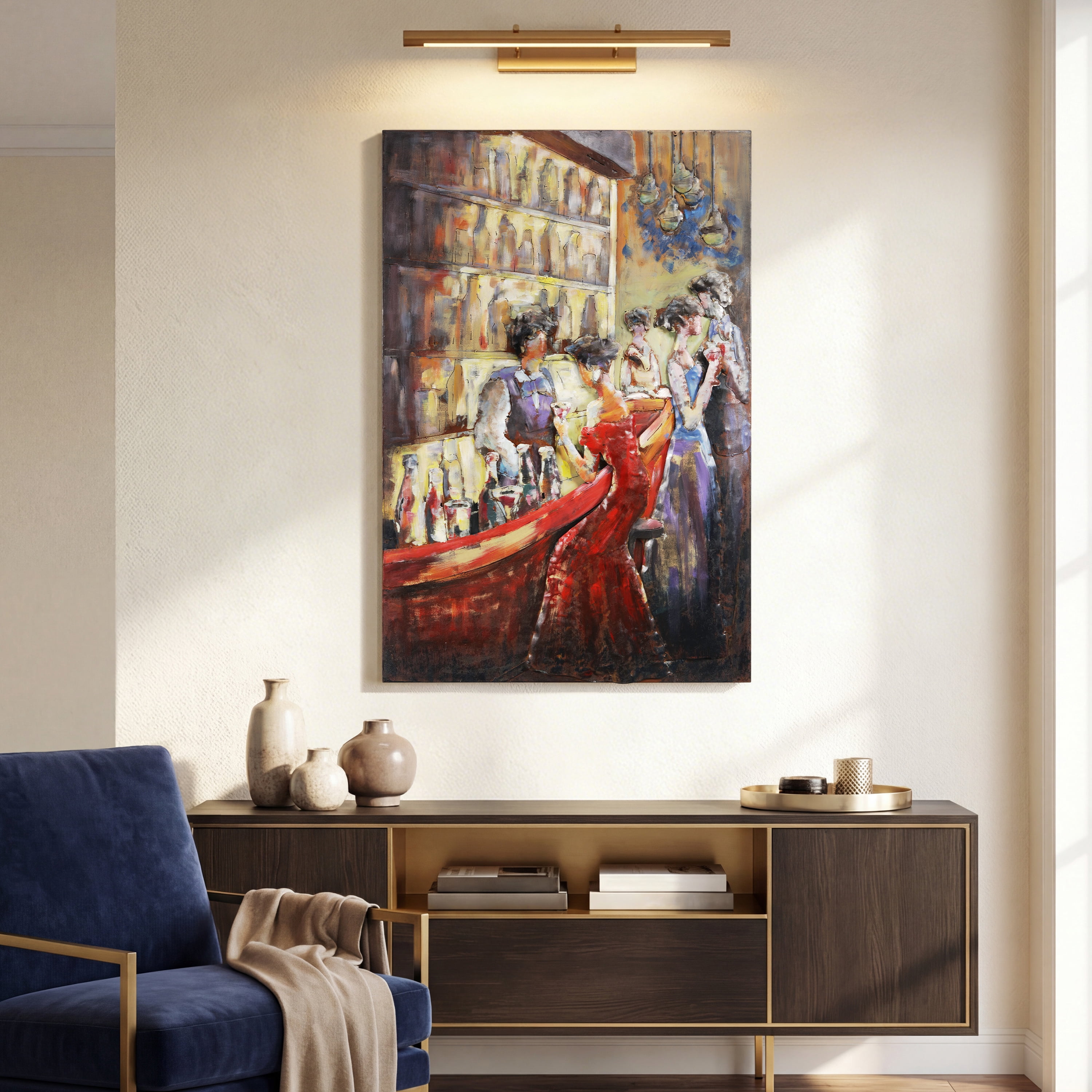 Empire Art Direct "Tavern" Mixed Media Iron Hand Painted Dimensional Wall Décor