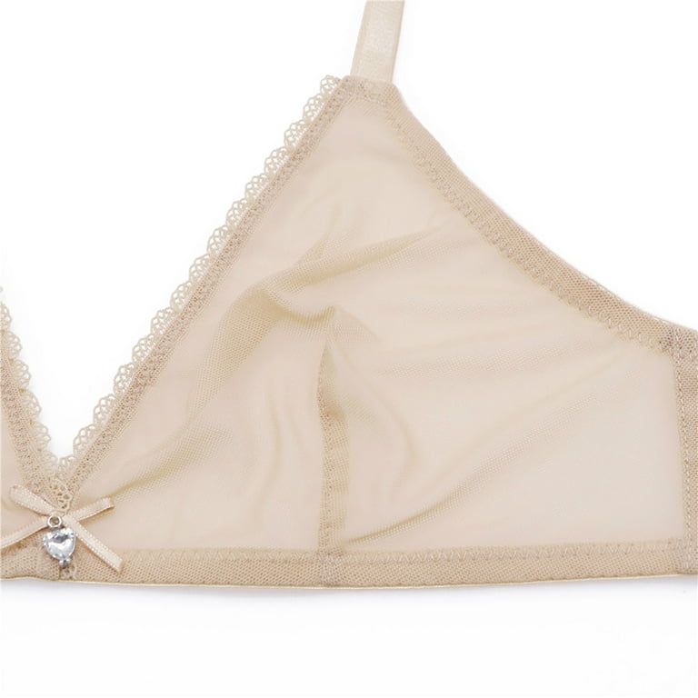 Varsbaby Women's Sexy Lace See Through Underwear Wirefree bras