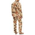 thumbnail image 2 of SCRAWLGOD Christmas Elk Snowflake Print Brown Men's Pajama Sets Long Sleeve, 2Pcs Mens Pajama Set with Elastic Band, Button-Down Notch Collar Loungewear with Pockets, Soft Sleepwear, XS, 2 of 6