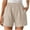 Beige, variant on Fancifize Womens Casual High Waist Pocketed Shorts Comfy Elastic Waist Summer Shorts Solid Comfy Pull On Short Pants