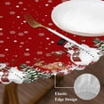 thumbnail image 3 of Red Christmas Round Tablecloth, Fitted Table Cover with Elastic for 45"-54" Round Tables, Winter Snowman Pine Tree Deer Snowflakes Table Cloth Outdoor Indoor Dinning Party Waterproof Tablecloths, 3 of 7