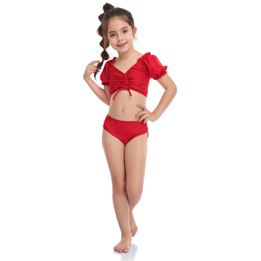 7-11 Y Swimsuits for Girls Teens Girls Swimsuits Size 7-11 T Two Piece  Beach Sport Athletic Bikini Swimsuit Juniors Tankini Bathing Suit Swimwear  Set 9-10 Years old 