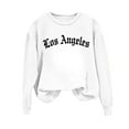 thumbnail image 3 of Ounisa Fall Winter Women's Letter Printed Graphic Crewneck Sweatshirts Casual Loose Long Sleeve Pullover Tops, 3 of 3