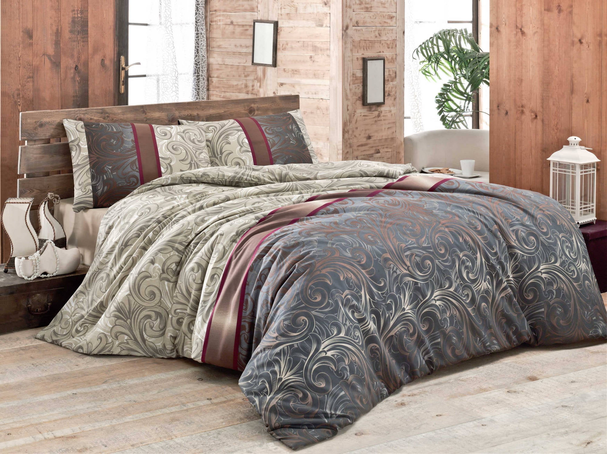 Victoria Lumen Cream Black Grey Claret Red White Single Quilt victoria-lumen-cream-black-grey-claret-red-white-single-quilt