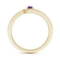 thumbnail image 2 of ANGARA Natural Solitaire Amethyst Knot Promise Ring with Diamond in 14K Yellow Gold for Women (Size-3.2mm) | February Birthstone, Birthday, Anniversary, Jewelry Gift for Women | Natural Amethyst Ring, 2 of 7