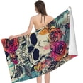thumbnail image 2 of PHYHOO Classic Skull Beach Towel Large Lightweight Microfiber Towel Super Absorbent Sand Free Beach Blanket Thin Quick Dry Pool Towel for Beach Travel Sports Pool Bath Camping Yoga 30x60in, 2 of 8