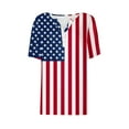 thumbnail image 4 of Red White and Blue Blouses for Women American Flag Women Shirts Fourth of July Shirt Women Memorial Day Shirts Women's Casual Independence Day Printed Short Sleeve V-Neck Top, 4 of 5