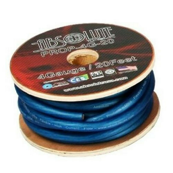 Absolute PROP2G20BL 2-Gauge Ultra Flexible Power Cable, 20 Feet (Blue)