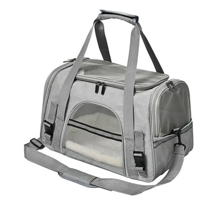 dajkiuy Pet Carrier for Small Medium Cats Puppies up to 16.5 Lbs Portable Pet Carrier Shoulder Straddle Soft-Sided Cat Bag Animal Carriers Travel Puppy Carry As a Toy of Fabric Pet Home (Gray)