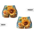 thumbnail image 3 of Sikiie Sunflower Blue Sky Print Workout Shorts Women Scrunch Butt Gym Shorts Seamless High Waist Tummy Control Yoga Biker Athletic Shorts, 3 of 5
