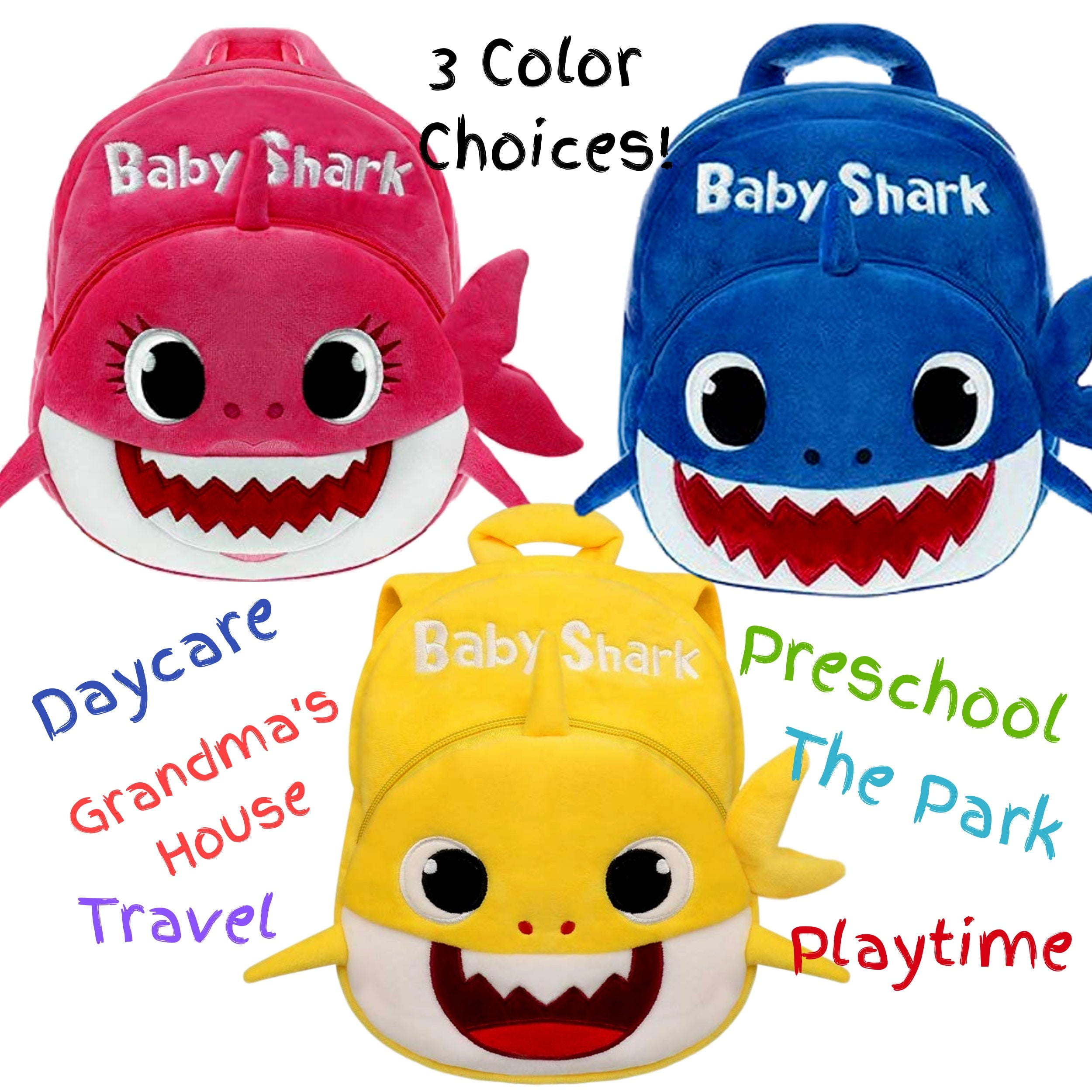 Actoyo Toddler Cute Shark Backpack, Plush Stuffed Cartoon Animal Mini  Schoolbag For 1-5 Year Old Boys And Girls